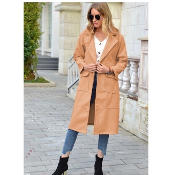 A Girl Thing Jackets & Blazers - Camel Trench Coat